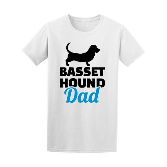 Basset Hound Dad Silhouette T-Shirt Men -Image by Shutterstock, Male 4X-Large