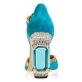 thumbnail image 4 of FSJ Women Sexy Crystal Sturdy Block High Heels Pumps Pointed Closed Toe Ankle Strap Adjustable Double Buckle Strap D'Orsay Sandals Party Wedding Shoes Size 9.5 Blue, 4 of 4