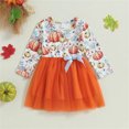 Dresses for Girls Cute Kids Baby Girls Dress Pumpkin Print Layered