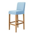 thumbnail image 3 of MYG Hotel Bar Stool Cover Set, Geometry Stripe Slipcovers, Polyester Spandex High Elasticity Chair Covers, Anti-Wrinkle Anti-Pilling, Machine Washable, Sky Blue, 3 of 10