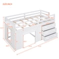 thumbnail image 2 of Harper & Bright Designs Low Loft Bed with Storage for Kids, Wood Twin Size Loft Bed with Cabinet and Shelf for Girls Boys, White, 2 of 15