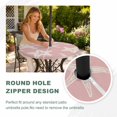 thumbnail image 4 of Round Outdoor Tablecloth with Umbrella Hole and Zipper, Pink Starfish Coastal Tablecloth with Elastic Waterproof, Nautical Summer Ocean Abstract Art Patio Table Covers for 45" - 54" Pool Tables, 4 of 9