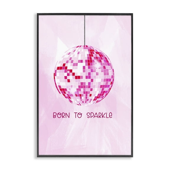 Stupell Industries Eclectic Born To Sparkle Disco Black Framed Giclee Art, 12 x 18, by JJ Design House LLC
