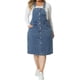 thumbnail image 1 of Vestido de mezclilla de talla grande Agnes Orinda para mujeres, con botones frontales, tirantes ajustables y falda tipo suspensorio 2X gris azul, 1 of 6