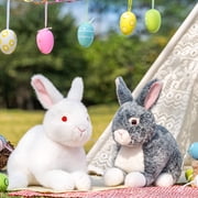 Lazada Stuffed Rabbit Pillow Girl Gifts Plush Bunny Toy Squishy Rabbit Toys Soft White 9.5