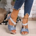 thumbnail image 2 of Domuza Orthopedic Casual Sandals for Women Arch Support Flat Wedge Sandals Breathable Non Slip Slip on Sneakers Comfort 2026 Orthopedic Shoes Blue 9（EU-42）, 2 of 7