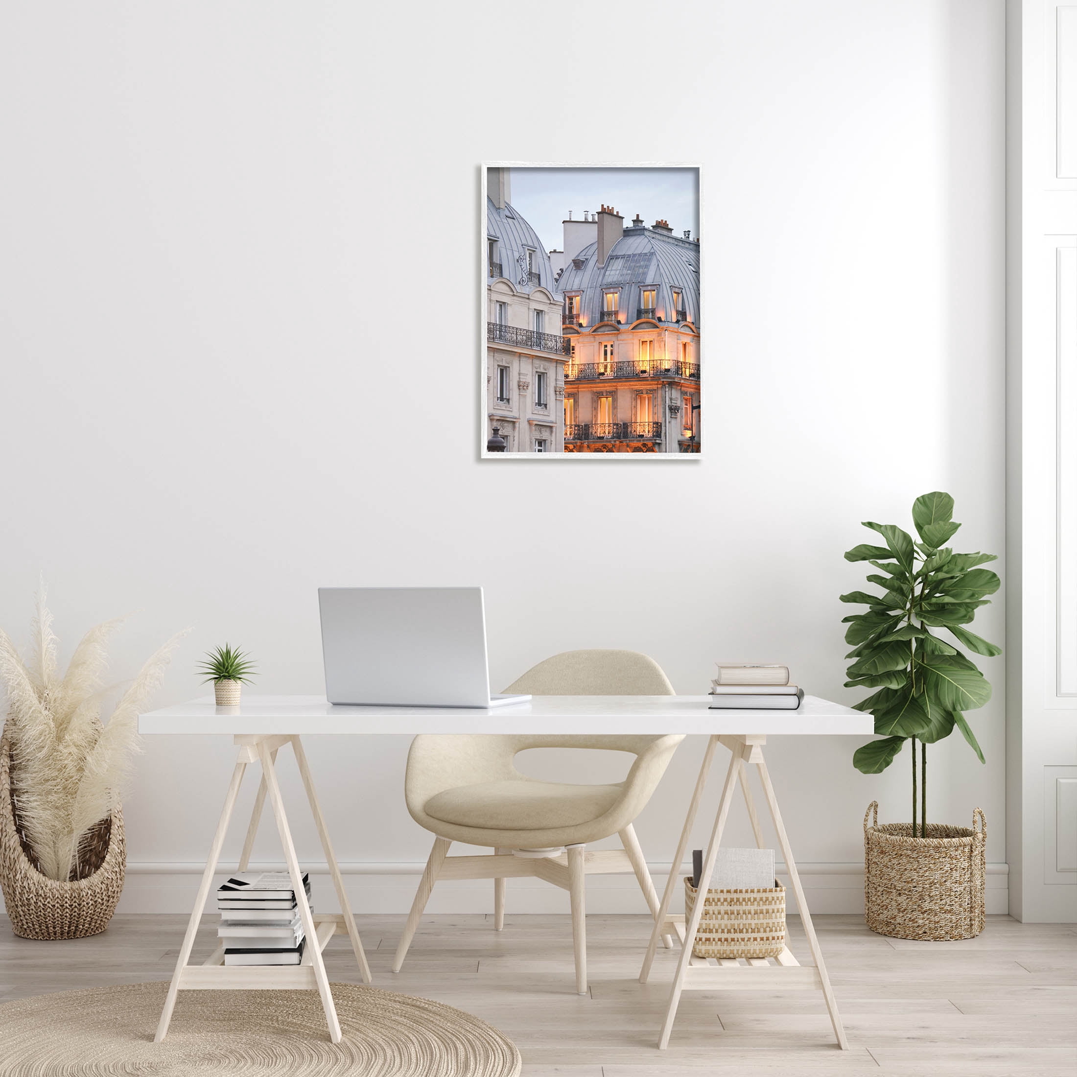 European Architecture Cityscape Town & City Photograph White Framed Art Print Wall Art