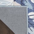 thumbnail image 4 of 5' x 7' Blue and Off White Floral Power Loom Washable Non Skid Area Rug, 4 of 5