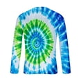 thumbnail image 4 of Donemore Men's Fashion Long Sleeve Round Neck Tie-Dye Print Casual Breathable Shirt Trendy Street Style Versatile Design Comfortable Daily Wear Tops, 4 of 5