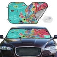 thumbnail image 2 of Kdxio Cartoon Map Of Europe Print Windshield Sun Shade,UV Rays and Sun Heat Protection,Sunshade for Car Windshield,Car Shade Front Windshield - Small, 2 of 6