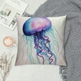 thumbnail image 2 of RUIYC Decorative Pillow Cover , Jellyfish Watercolor Decor Flower Throw Pillow Covers Cushion Case for Living Room Couch Sofa Patio Outdoor Home Decor, 2 of 5