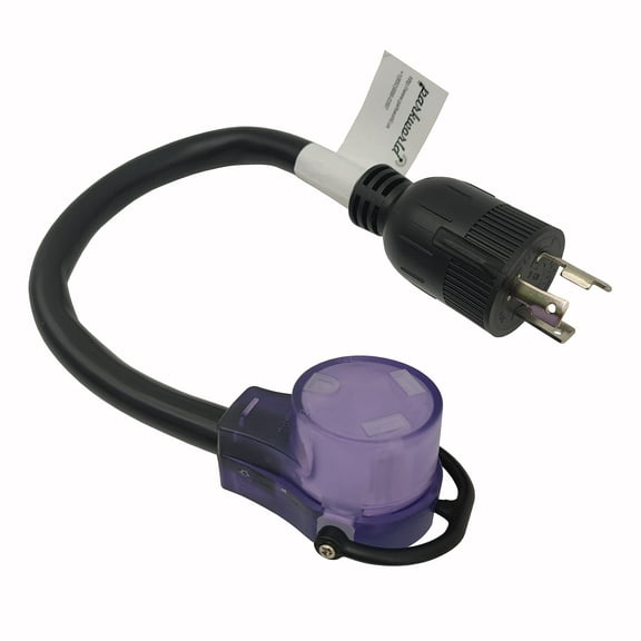Parkworld 62787 AC Power Adapter Cord NEMA L6-30P Male to TT-30R RV 30A Outlet, 125 Volt 1.5FT