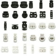 thumbnail image 3 of 100 Pcs Butée en Plastique Verrou de Cordon de Lacet 100 Pcs Simple Double Trou Attache à Ressort Clip Cordon Toggle Sac en Paracorde Noir 6 2.7*1.4, 3 of 7