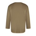 thumbnail image 4 of Men's Solid Color Round Neck Three Quarter Sleeve Top T-shirtL, 4 of 4