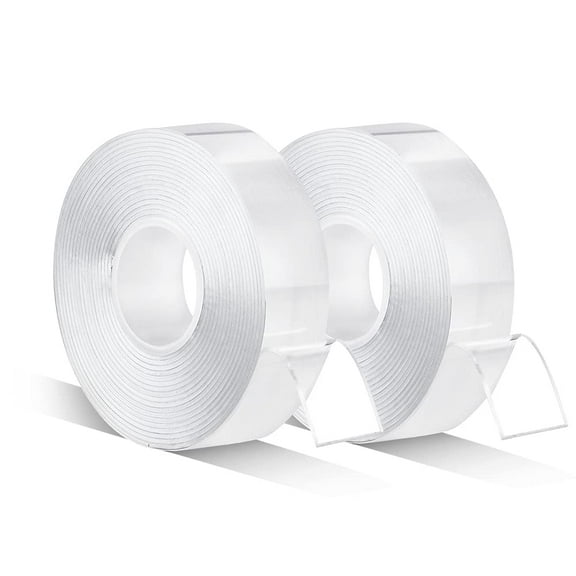 Double Sided Adhesive Nano Tape – 2 Rolls 3/4inch Total 20ft Removable Strong Adhesive Mounting Tape Double Sided Tape Heavy Duty Tape No Residue Transparent Tape