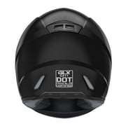 GLX GX11 Compact Motorcycle Helmet - Black, Large - Full Face w/ Tinted Visor, DOT Approved