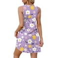 thumbnail image 5 of WTOBBY Women's Fashion Casual Printed V-Neck Button Vest Sleeveless Dress with Pocket, Floral Print Design for Summer Outfits, Lightweight and Comfortable for Everyday Use,Light Purple 2XL, 5 of 5