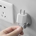 thumbnail image 7 of Ludlz 2Pcs Wall Mount Adhesive Power Plug Socket Hook Rack Holder Home Office Hanger, 7 of 7