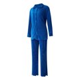 thumbnail image 3 of VISgogo Conjunto de Traje Femenino de 2 Piezas, Camisa de Manga Larga con Solapa de Color Sólido + Pantalones Largos Sueltos para Mujer, S/M/L/XL/XXL VISgogo moda, 3 of 9