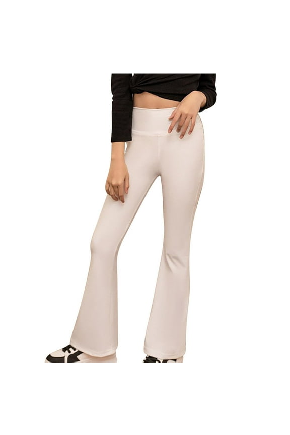 Teen Girls Clothes Flare Pants Dancing Leggings Stretchy High Waisted Bell Bottom Trousers