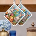 thumbnail image 2 of Easter Rabbits, Pot Holders for Kitchen Heatproof Potholder, 4 Pack Easter Bunny Egg Watercolor Floral Hot Pads Multipurpose Oven Pads Cloth Potholders Trivet for Cooking and Baking, 2 of 8