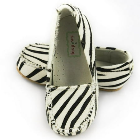 Foxpaws Zebra Ava Leather Toddler Girl Loafers Shoe 6-10