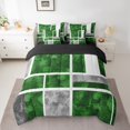 thumbnail image 2 of Erosebridal Geometric Rectangle Bed in a Bag Full size,Abstract Sqare Bed Set,Green Grey Bedding Full Size,Lightweight Plaid Room Decorative,Reversible,7pcs, 2 of 5