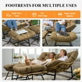 thumbnail image 6 of RADIATA Brown Double Outdoor Rocking Chair with Ottoman, 2 Person Rocking Egg Chair with Cushion, 6 of 8