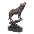thumbnail image 5 of Midnight Moon Howling Alpha Gray Wolf Statue In Bronze Electroplated Finish, 5 of 10