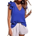 thumbnail image 2 of Camisas Informales Elegantes para Mujer, Blusas de Trabajo Sin Mangas con Cuello en V, Blusas Informales de Negocios para Verano 2025 Albaricoque L, 2 of 9