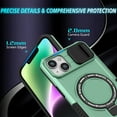 thumbnail image 3 of Allytech Magnetic Case for iPhone 13 with Lens Slide Cover, [Non-Slip] [Military Grade Protection] Slim Shockproof Ring Stand Case Support Wireless Charging, Lightgreen, 3 of 10