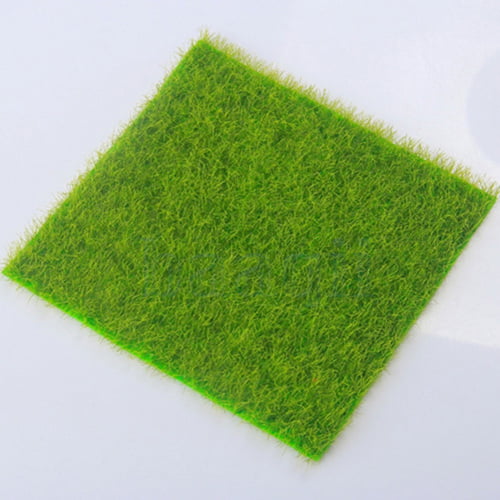 10 PCS Artificial Grass Mat DIY Miniature Landscape Dollhouse Decor 