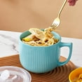 thumbnail image 3 of Ceramic Soup Bowls with Handle and Vented Lid, 32oz Large Wide Soup Mugs with handles, Soup Cups for Ramen, Pastas, Salads, Cereals, Microwave and Dishwasher Safe - (Gray), 3 of 14