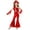 Red, variant on Kids Girls Jazz Disco Performance Dancewear Sleeveless Sequins Flared Jumpsuit with Gloves and Hat Dance Leotard Hot Pink 16
