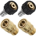 thumbnail image 1 of Juego de adaptadores para hidrolavadora Tool Daily, kit de conexión rápida, conector métrico M22 de 14 mm a M22, 5000 PSI, 4 piezas, 1 of 5