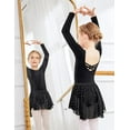 thumbnail image 6 of Oudiya Girls Ballet Leotards Long Sleeve Criss Cross Back Toddler Dance Outfits Leotard with Removable Shinny Skirt Combo 3-11Y, 6 of 8