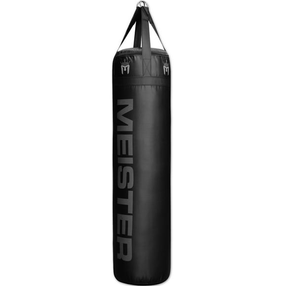 Meister 100lb FILLED Heavy Bag for Boxing, MMA & Muay Thai - 60" Professional Kicking & Punching Bag - Black