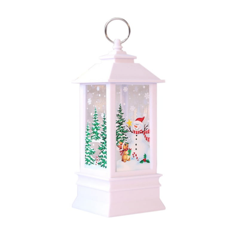 Christmas Snow Globe Lantern with Music, Battery Operated Lighted