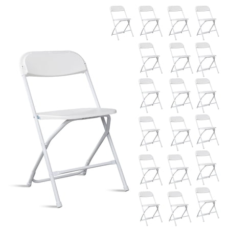 Folding Chairs 10-Pack, 350lb Capacity - Heavy Duty Metal Frame, Stackable, Portable, No Assembly - Indoor/Outdoor Events, Office, Gray