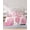 Pink, variant on 4 Piece Full Sheet Set Purple Geometric Sheets Set for Full Size Bed, Breathable Soft Microfiber Bed Sheets Cooling Gold White Hexagon Modern Fitted Sheet Deep Pocket, Pillowcases