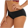 thumbnail image 5 of Zpanxa Womens Underwear, Period Underwear for Women, Plus Size Cotton Solid Color Postpartum Recovery Physiological Underwear Stretch Soft Menstrual Panties Black XS, 5 of 7