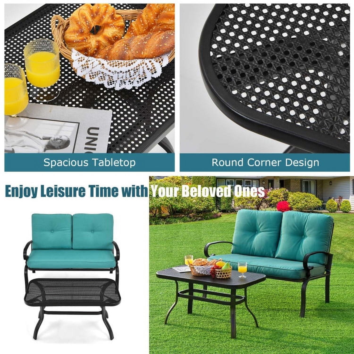 Aimee Lii 2 Pieces Outdoor Patio Furniture Set for Backyard and Poolside, Patio Conversation Sets, Turquoise