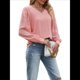 thumbnail image 2 of Blusas Elegantes e Informales para Mujer, con Cuello en V y Lunares, de Larga Rosa S, 2 of 10