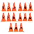 thumbnail image 1 of Orange Plastic Training Cones for Soccer with Clear Numbers and Soft Material 8 8 inch, 1 of 8