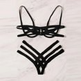 thumbnail image 4 of Conjunto de lencería con arnés Bondage para mujer, conjuntos de sujetador calado elástico, sujetador de jaula sin copas negro, Tanga, ropa interior íntima Sexy exótica, 4 of 5