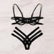 thumbnail image 4 of Conjunto de lencería con arnés Bondage para mujer, conjuntos de sujetador calado elástico, sujetador de jaula sin copas negro, Tanga, ropa interior íntima Sexy exótica, 4 of 5