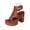 Brown, variant on Black Buckle Strap Sandals For Women Solid Color Thick High Heel Wrap Roman Style Versatile Comfortable