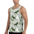 thumbnail image 2 of Rateoe green plaid Moose tree Pattern Sleeveless Gym Shirt Muscle Tee Breathable Workout Shirt Slim-Fit Tank Quick Dry Fit Muscle Tank Top Bodybuilding Sleeveless T Shirt-Medium, 2 of 7