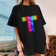 thumbnail image 2 of Midsumdr Pride Shirt Best Gift for Your Lover,Fashion Womens Heart Shape Rainbow Print Short Sleeves T-Shirt LGBT Equality Tees Summer Valentine's Day Casual Short Sleeve Tops, 2 of 7