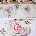 thumbnail image 2 of Cloth Napkins Set of 6 - 20x20 Inches, Pink Love Washable Reusable Table Napkins, Valentine's Day Postmark Mails Retro Soft & Absortbent Dining Napkin for Party Wedding Hotel Restaurant, 2 of 8